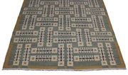 Handwoven Geometric Kilim Rug – Sage Green & Ivory Scandinavian Flatweave Carpet
